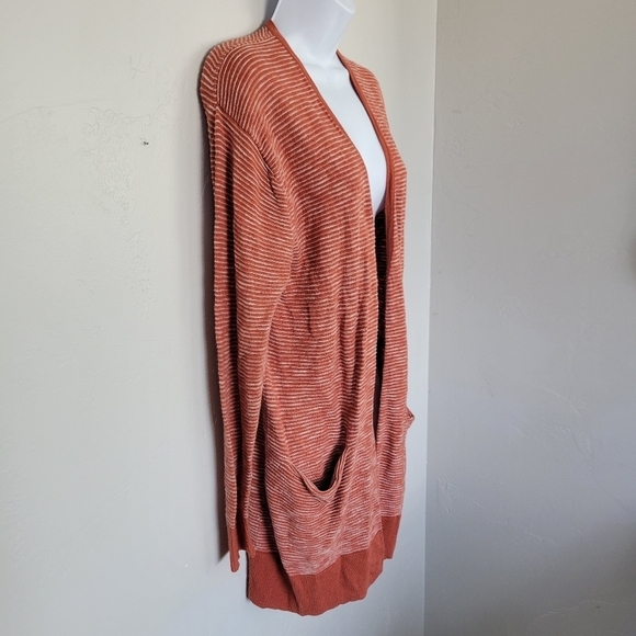 Madewell Summer Ryder Small Orange Knit Cardigan Long Sleeve Pockets Sweater - Picture 4 of 7